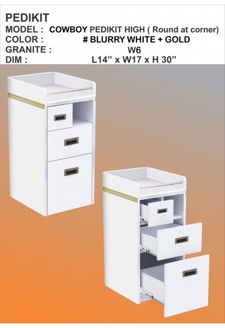 Cowboys - Pedi Cart - High (round at corner)