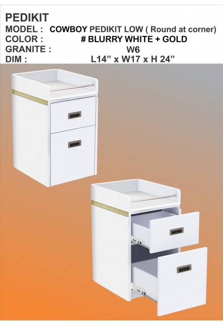 Cowboys - Pedi Cart - Low (round at corner)